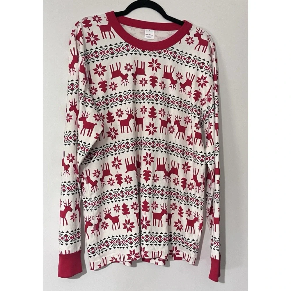 Hanna Andersson Women's XL Organic Cotton Reindeer Pajama Top Holiday